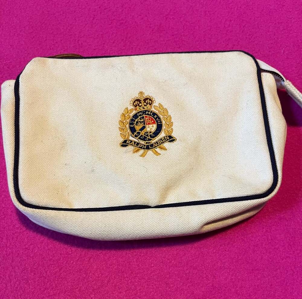 Ralph Lauren Canvas Crest Cosmetic Pouch